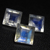 7 mm - AAAA - High Quality Princess Cut Faceted - Rainbow Moonstone Squar stone Full Flashy Fire Super Sparkle - 3 pcs